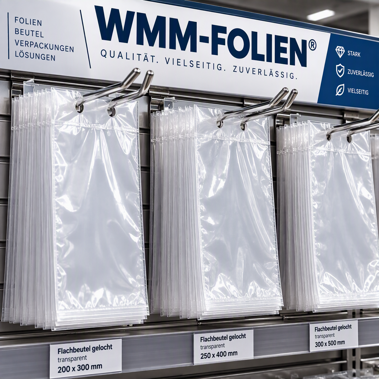 ABRISSBEUTEL MDPE/ HDPE FLACHBEUTEL GELOCHT VERPACKUNGSEINHEIT ABREISSBEUTEL