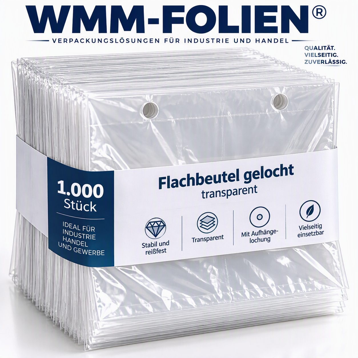 ABRISSBEUTEL MDPE/ HDPE FLACHBEUTEL GELOCHT VERPACKUNGSEINHEIT ABREISSBEUTEL